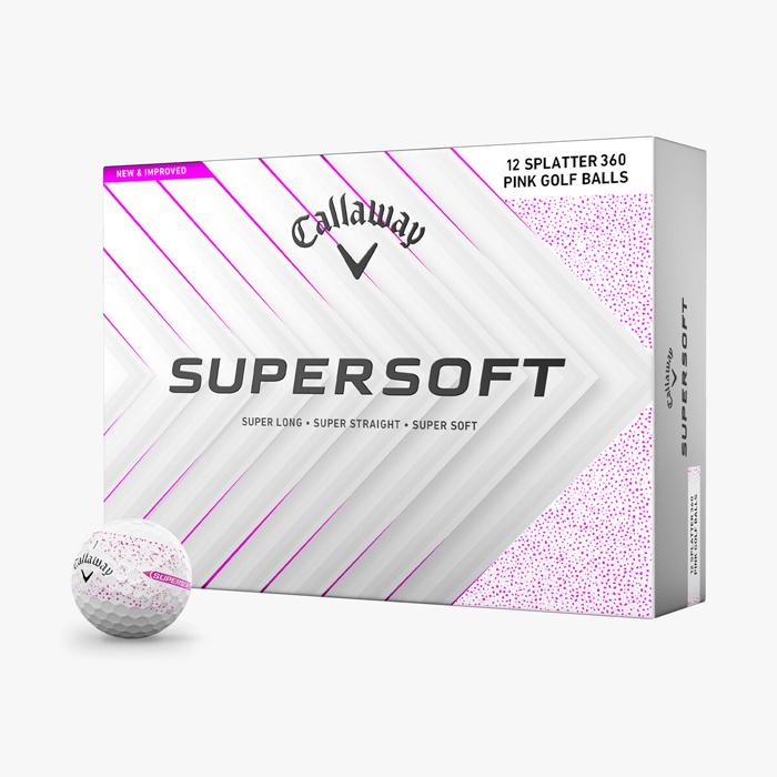 Callaway Supersoft Splatter 360 Pink Golf Balls Pink