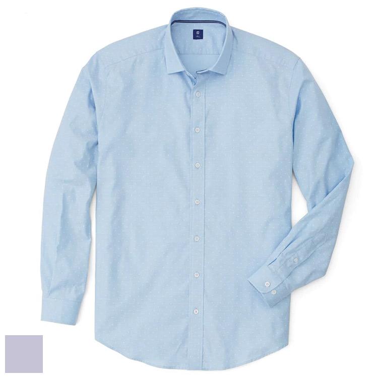 FootJoy Oxford Shirt with Overprint Shirt (Previous Season Style) XL/Sky/White
