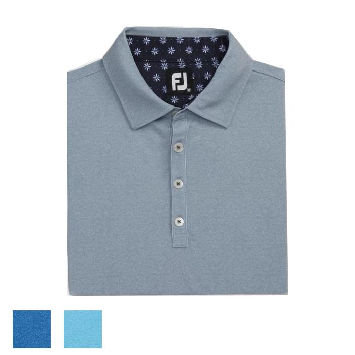FootJoy Texture Print with Trim Stretch Pique Self Collar L/Sapphire