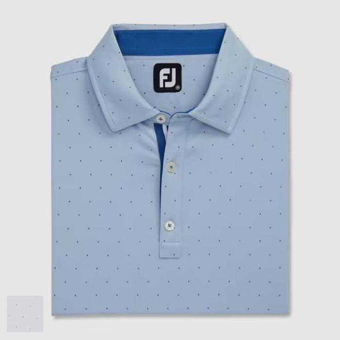 FootJoy Spot Print Lisle Self Collar S/White / Blue Violet