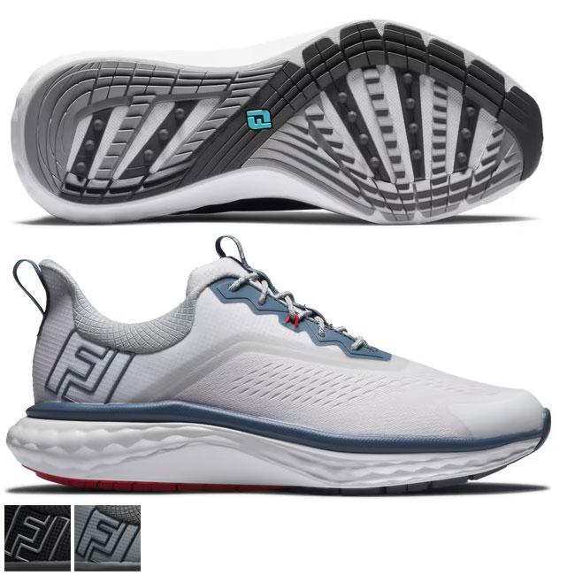 Footjoy Quantum Shoes 9.0/White/Grey/Blue (56993)-Previous Season Style/M