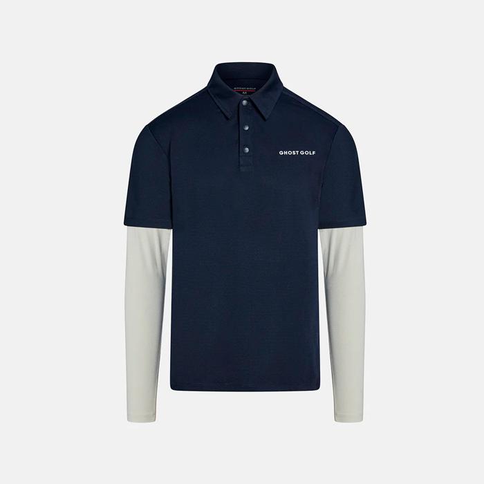 GHOST RANGE PRO LONG SLEEVE POLO - Navy XXXL