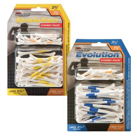 Pride Golf Professional Tee System Evolution Combo Pack Tees 3 1/4 inches 1 1/2 inches/Blue/White