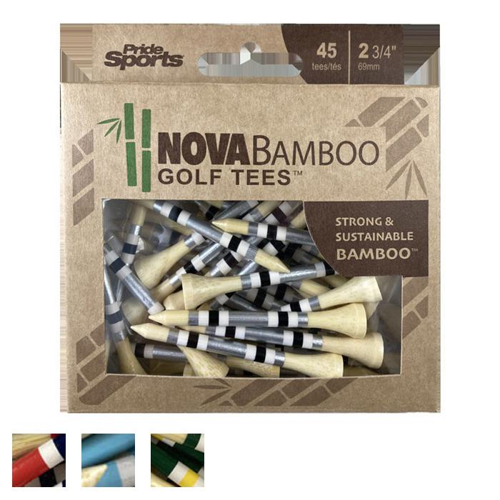 Nova Bamboo Tees 3 1/4 inches - 45ct/Blue/White/Navy Stripe