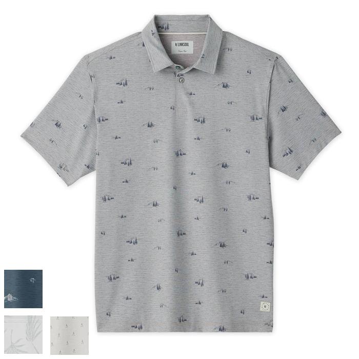 Linksoul Printed Drysdale Performance Polo L/grey northwest