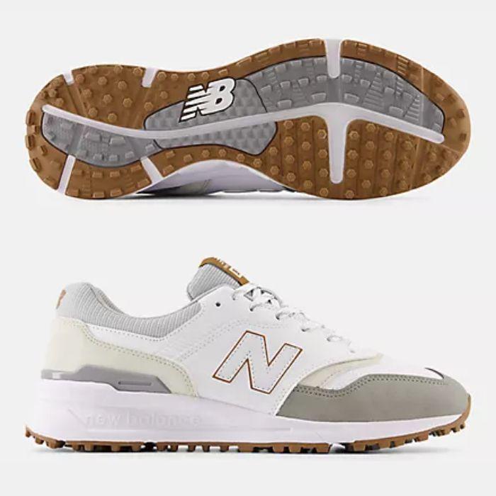 New Balance 997 SL Golf Shoes 8.0/White with Grey /Wide