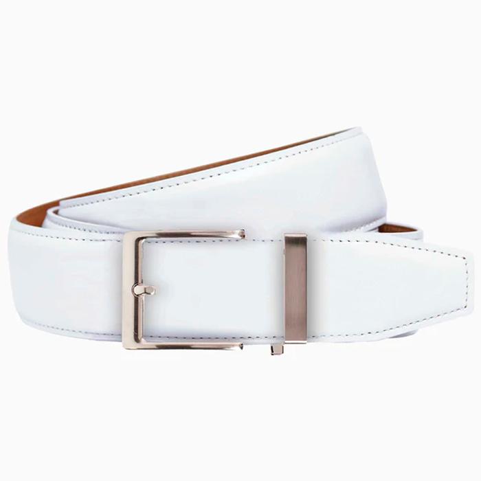 Nexbelt Smooth White Dress Ratchet Belt 1.575 Strap [40mm]