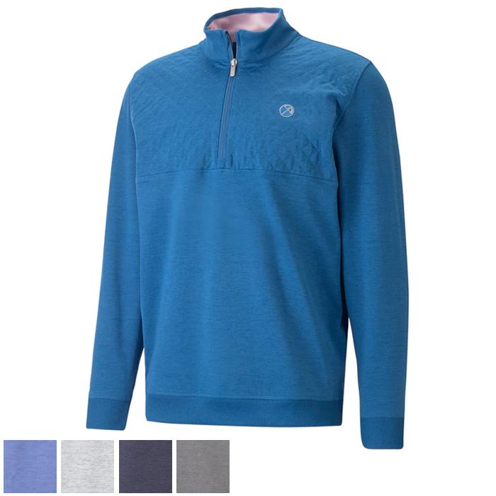 Puma Arnold Palmer CLOUDSPUN Castle Golf 1/4 Zip M/Lake Blue Heather