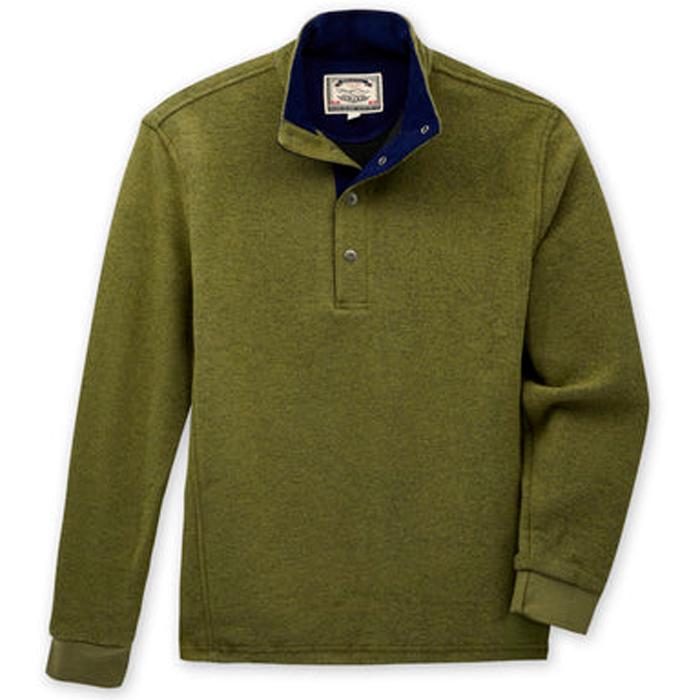Straight Down Leucadia Quarter Snap Pullover - Deep Moss S