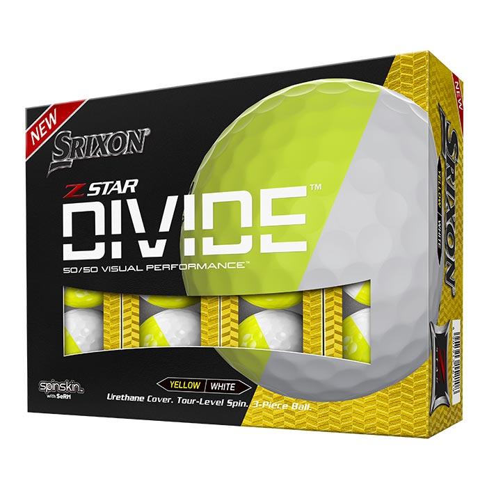 Srixon Z-STAR DIVIDE Golf Ball Yellow/White (Sleeve/3 Ball Pack)