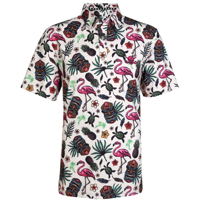 Tattoo Golf Aloha Cool-Stretch Men's Hawaiian Golf Shirt (Tiki) 4XL
