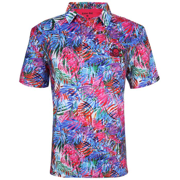 Tattoo Golf Summertime Cool-Stretch Men's Golf Shirt (Multicolor) S