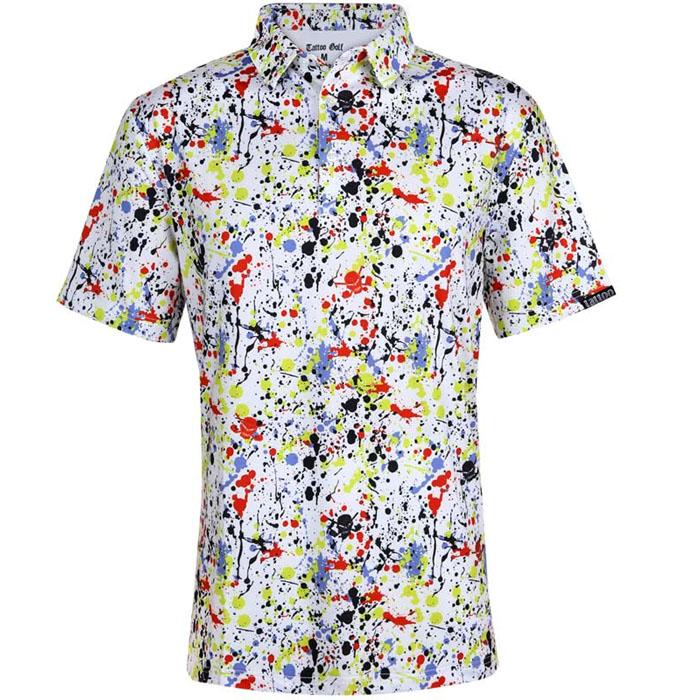 Tattoo Golf A-Game Cool-Stretch Men's Performance Golf Shirt (White) 4XL