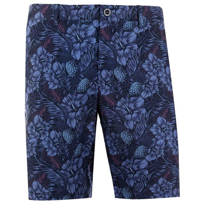 Tattoo Golf Aloha Cool-Stretch Men's Hawaiian Golf Shorts (Black) 34