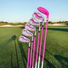 Dunlop Ladies DDH Iron Set 6-PW & 4H Hybrid Graphite Ladies Flex RH Pink Purple