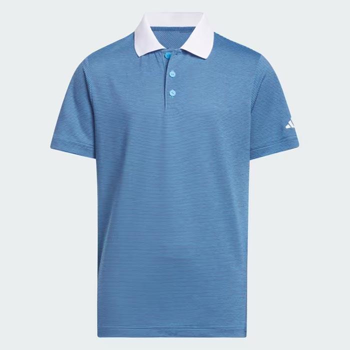 adidas Ottoman Striped Short Sleeve Polo Shirt Kids S/Collegiate Navy