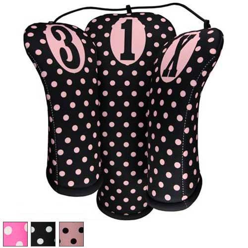 BeeJos Polka Dots Headcovers Hybrid #4H/Retro Pink Polka Dots