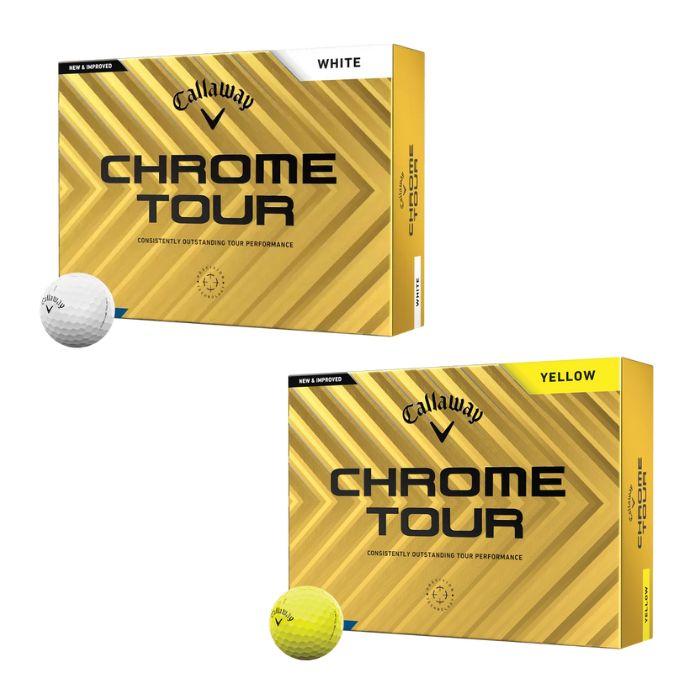 Callaway Chrome Tour Golf Ball Yellow (Sleeve/3 Ball Pack)