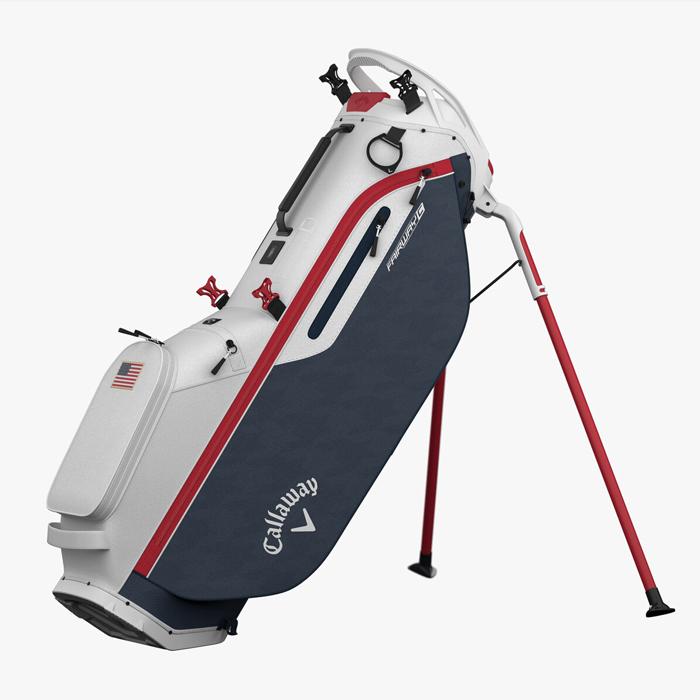 Callaway Fairway C Stand Bag - White/Navy HND/Red/Flag