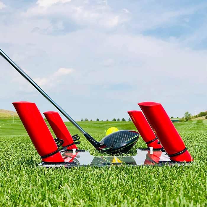 Eyeline Golf Speed Trap 2.0 with 4 Speed Rods & Tethers Red