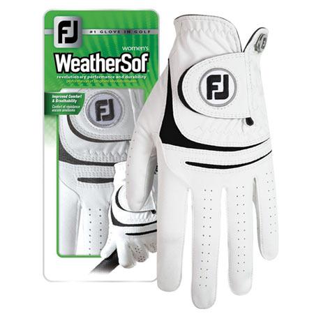 FootJoy 2017 Ladies WeatherSof Gloves L/White/Black/RH/Regular (#66959)