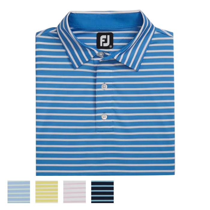 FootJoy Lisle 2 Color Stripe Self Collar M/White/Light Pink