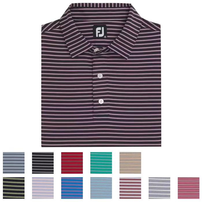 FootJoy Stretch Lisle Pinstripe L/Crimson / Charcoal / White