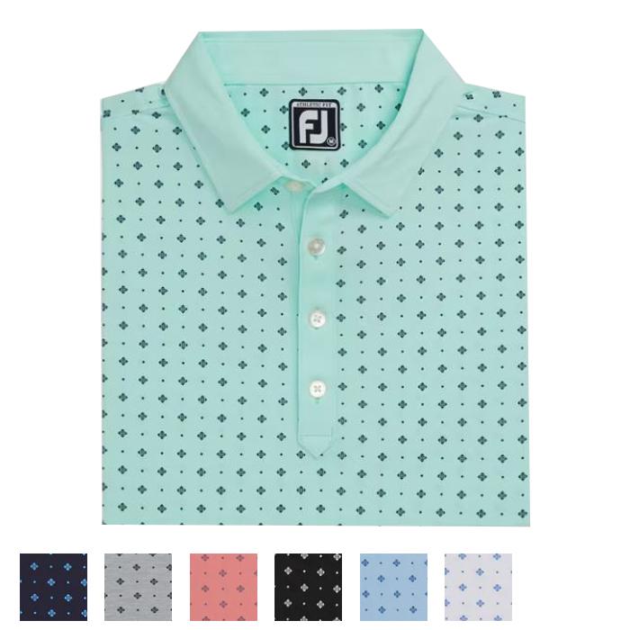 FootJoy Athletic Fit Deco Print Self Collar XL/Mint / Navy