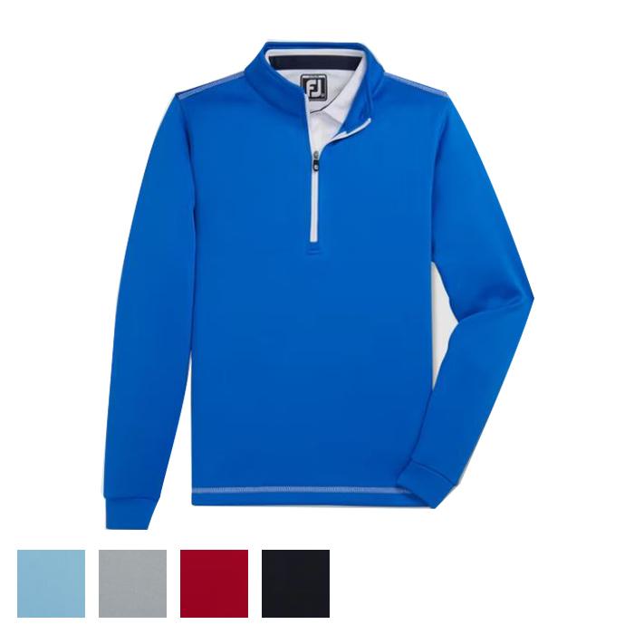 FootJoy Half-Zip Contrast Stitch Mid-Layer Junior M/Light Blue
