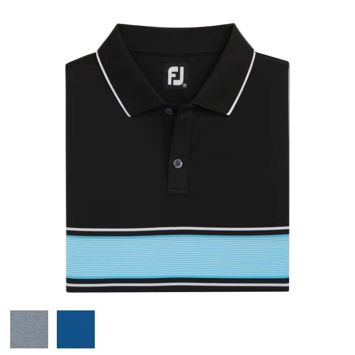 FootJoy Engineered Pin Stripe Lisle Knit Collar M/Heather Grey