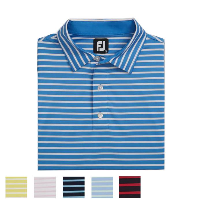 FootJoy Lisle 2-Color Stripe Self Collar M/Marine / White