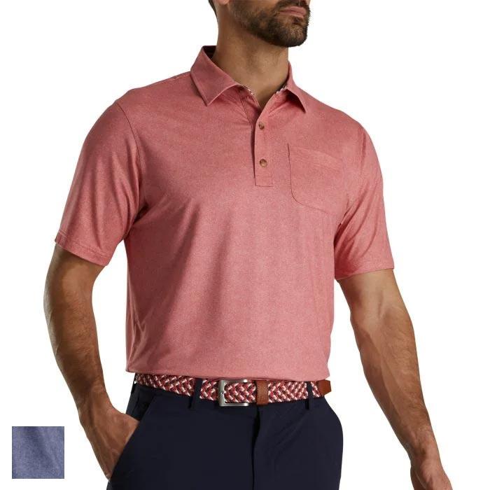 FootJoy Heather Lisle Self Collar Previous Season Style L/Heather Lisle Red