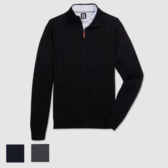FootJoy Drop Needle Lined Sweater L/Heather Charcoal