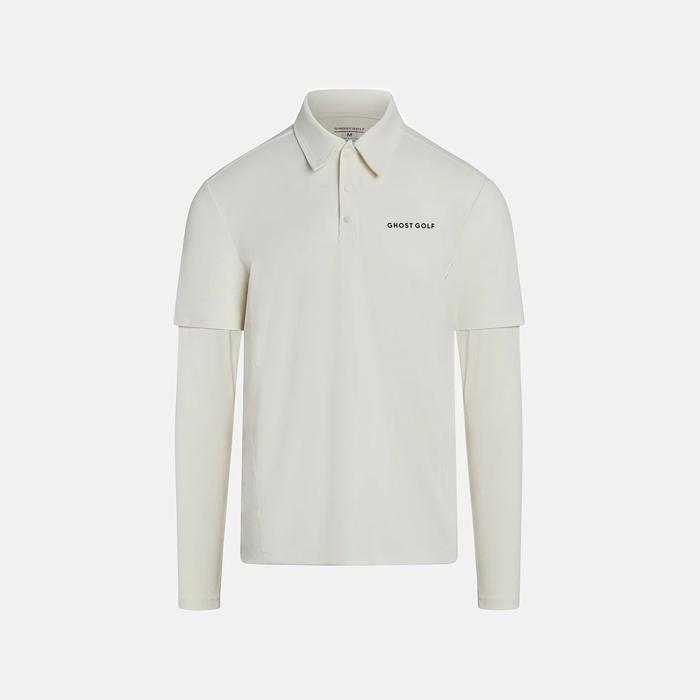 GHOST RANGE PRO LONG SLEEVE POLO - White XXL