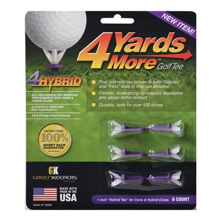 4 Yards More Golf Hybrid Tees (Pack of 6) 1 inch/Purple