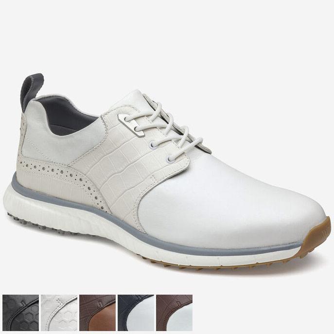 Johnston and Murphy XC4 H2-Luxe Hybrid Saddle Golf Shoes 8.5/Limited Edition White/Navy Croc-Embossed Full Grain /M/W