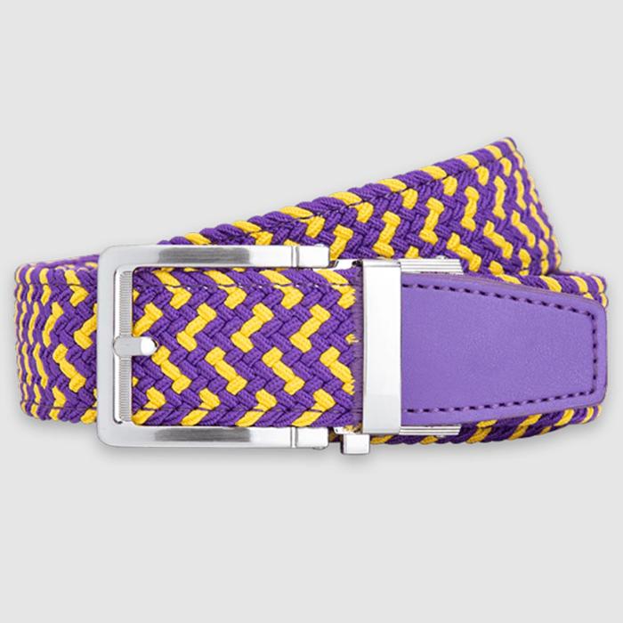 Nexbelt Braided Purple & Gold 1 3/8 Strap Golf Belt Purple/Gold
