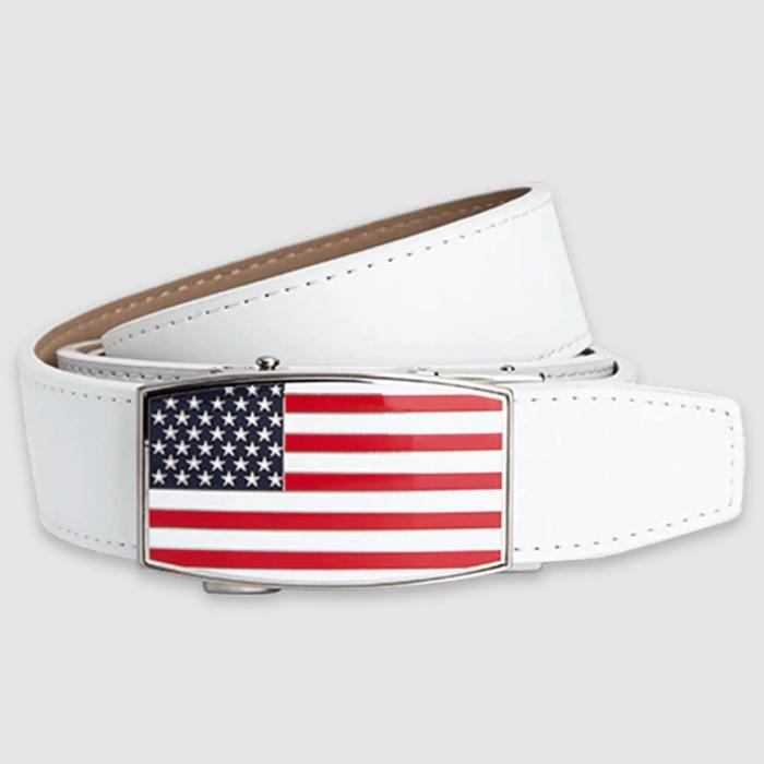Nexbelt USA Flag Aston White Golf Belt White
