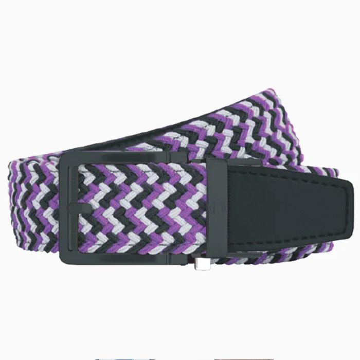 Nexbelt Braided Purple Silver & Black Golf Belt