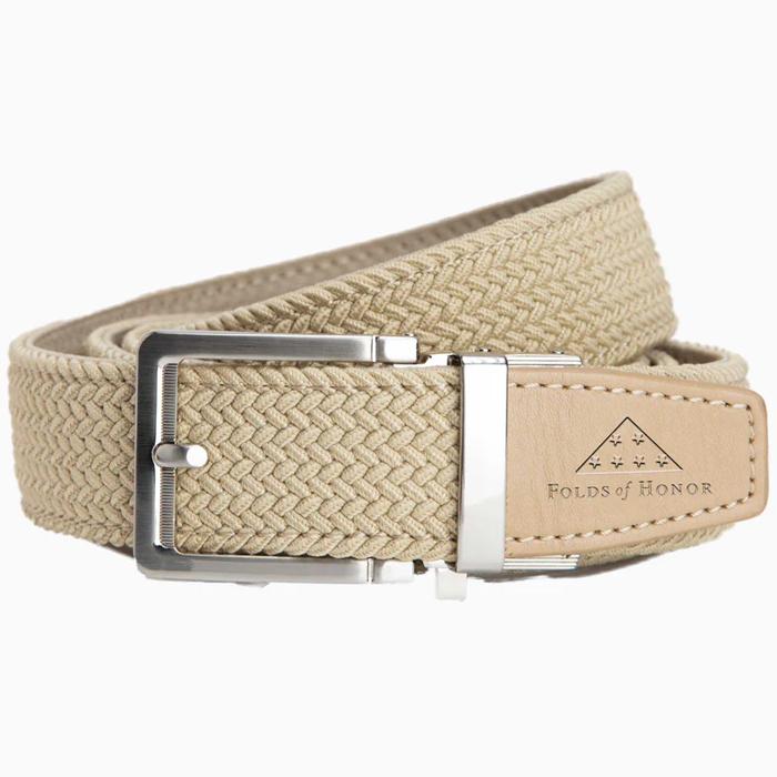 Nexbelt FoH Braided Tan Stamped Tip Golf Belt