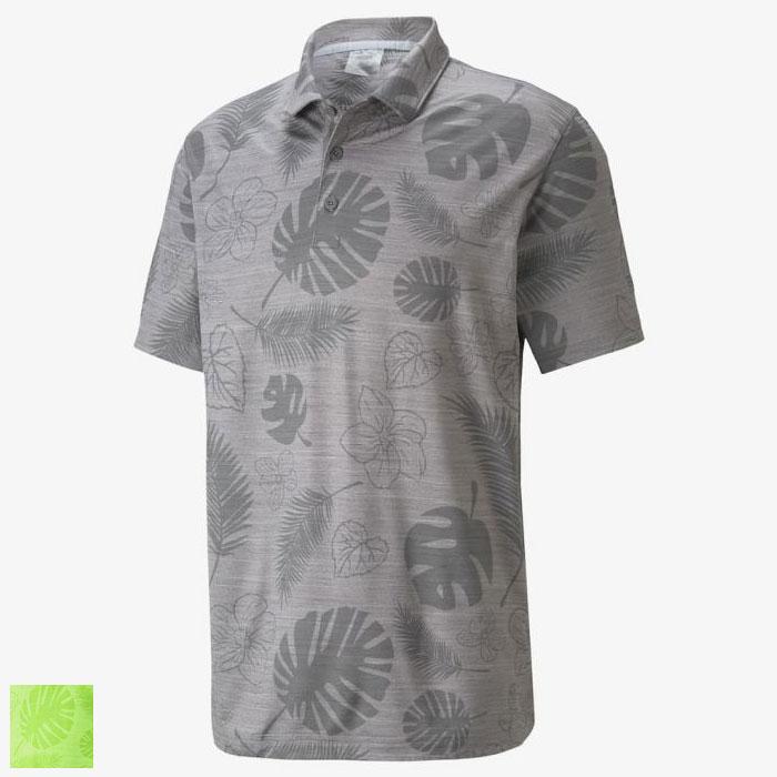 Puma CLOUDSPUN Leaves N Flowers Golf Polo S/Greenery
