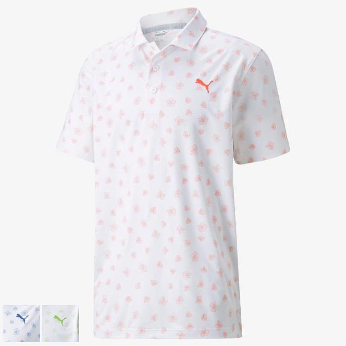 Puma MATTR Spring Golf Polo XL/Bright White/Hot Coral