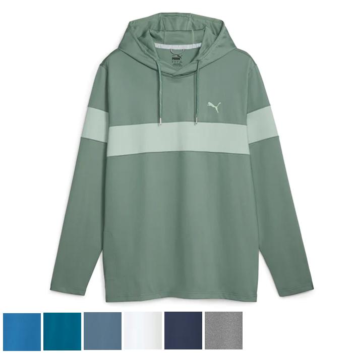 Puma MATTR Colorblock Golf Hoodie M/Eucalyptus/Green Fog