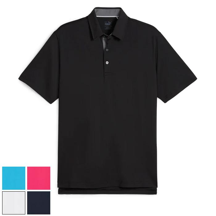Puma MATTR Brigade Golf Polo S/Garnet Rose/Aqua Blue