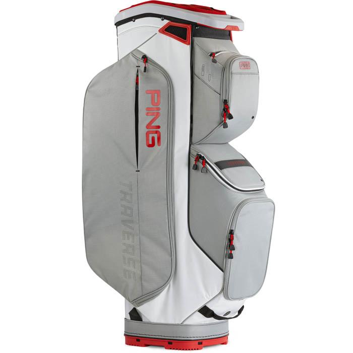 PING 2025 Traverse Cart Bag - Dark Grey/Red