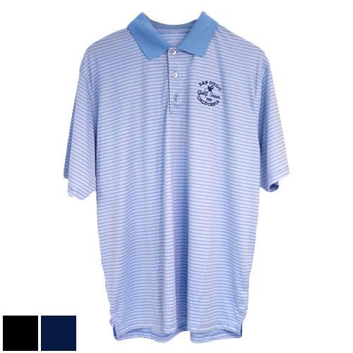 San Diego Gift Stripe Polo Shirts (#2727) 2XL/Navy w/San Diego Golf Team Logo