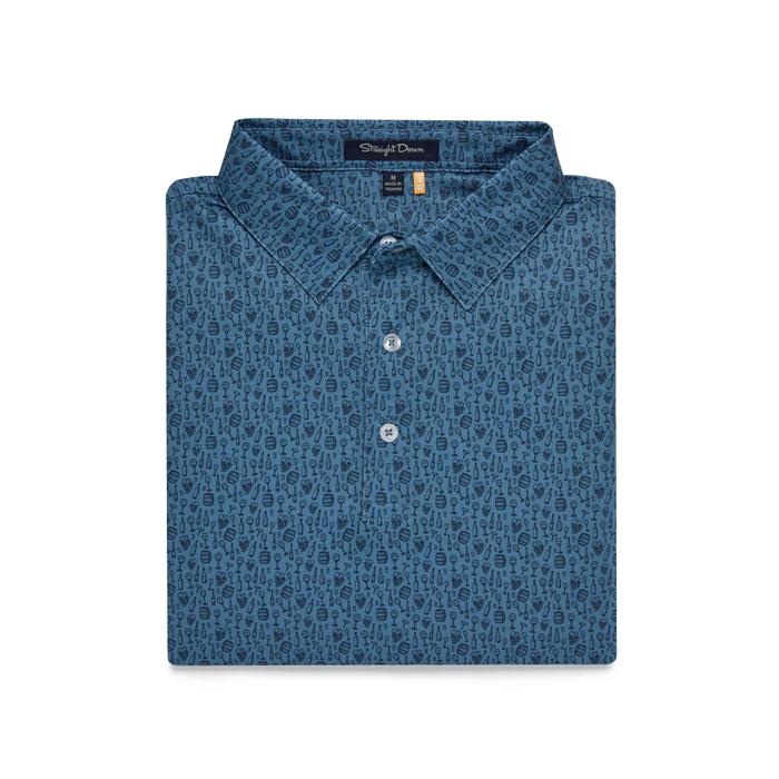 Straight Down American Oak Polo M/Petrol