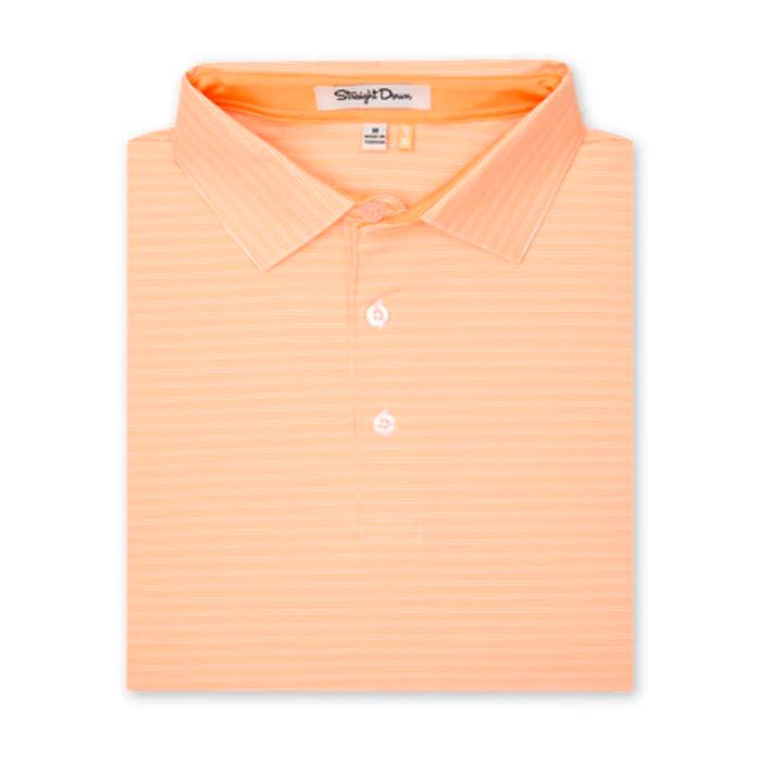 Straight Down Dundee Stripe Polo - Citrus XL
