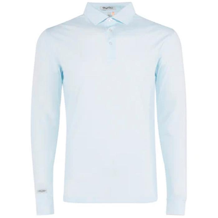 Straight Down Stearns Long Sleeve Polo - Sky / White L