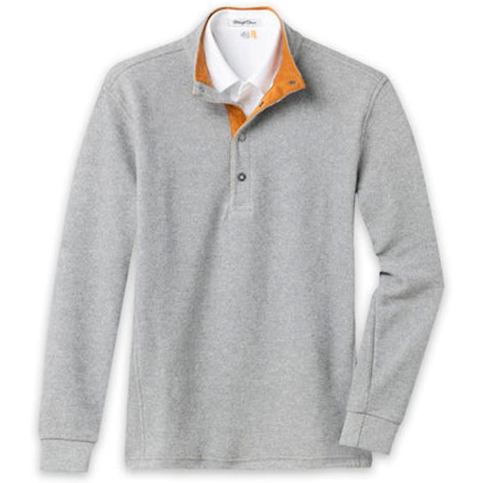 Straight Down Leucadia Quarter Snap Pullover - Light Charcoal L
